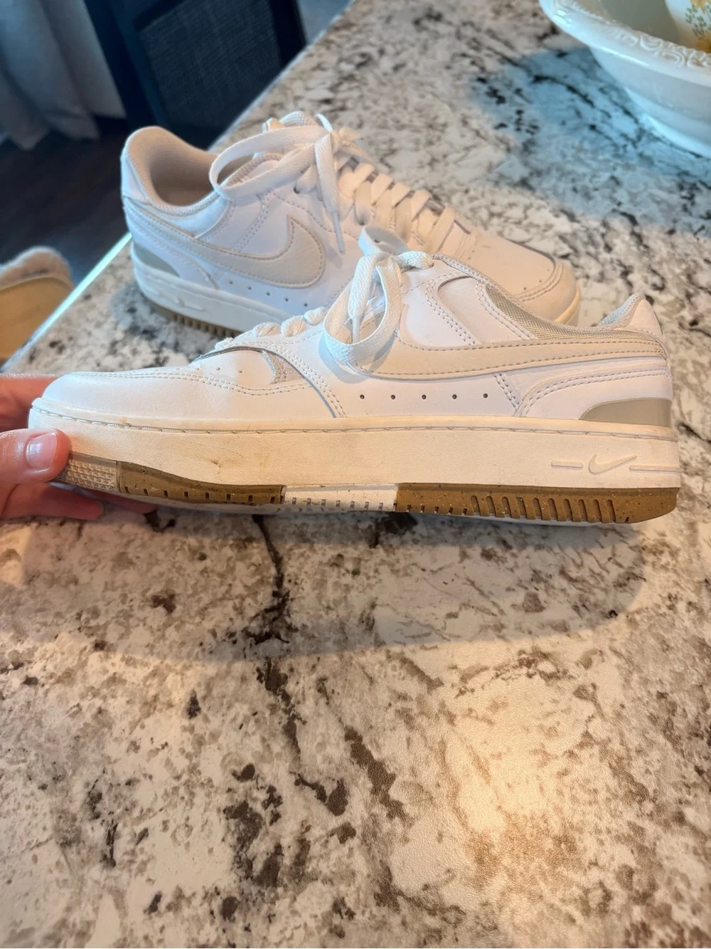 Nike White Low-Top Sneakers with Gum Outsole